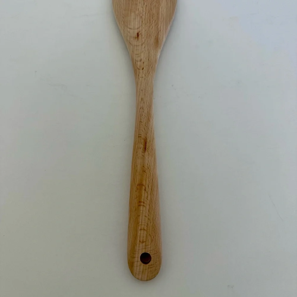 Bisetti European Beechwood Cooking Spoon Natural Finish 12” Made In Italy